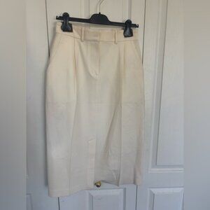 Ryan Roche Cream Pencil Skirt